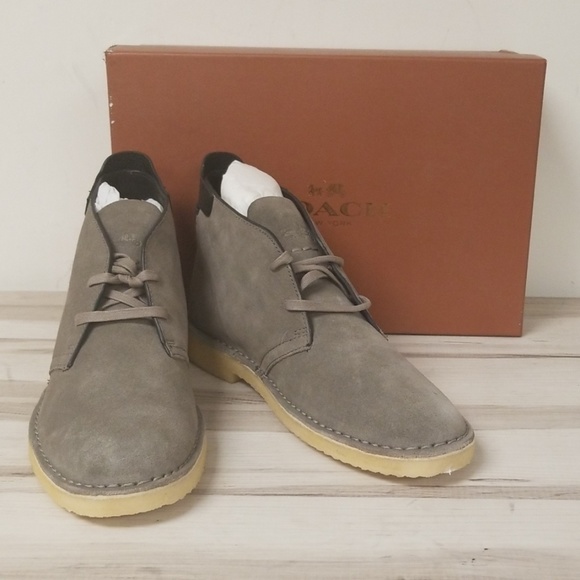 NWB Coach Kingston Suede Chukka Boot Fog Grey - Picture 2 of 8
